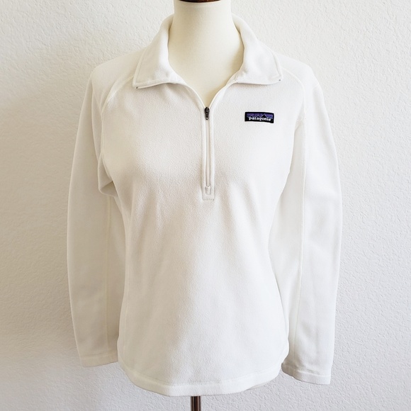 Patagonia Tops - Patagonia White Quarter Zip Fleece Jacket Medium